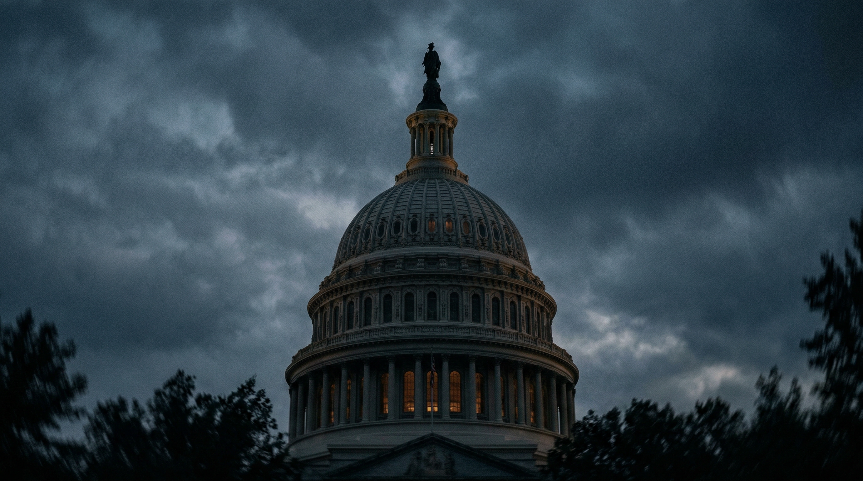 US Capitol building at dusk
